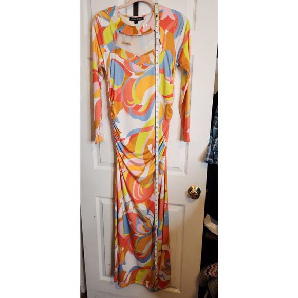 Boston‎ Proper Sequin Cutout Neckline Ruched Maxi Dress Stretch Size Small NWOT - Picture 5 of 12